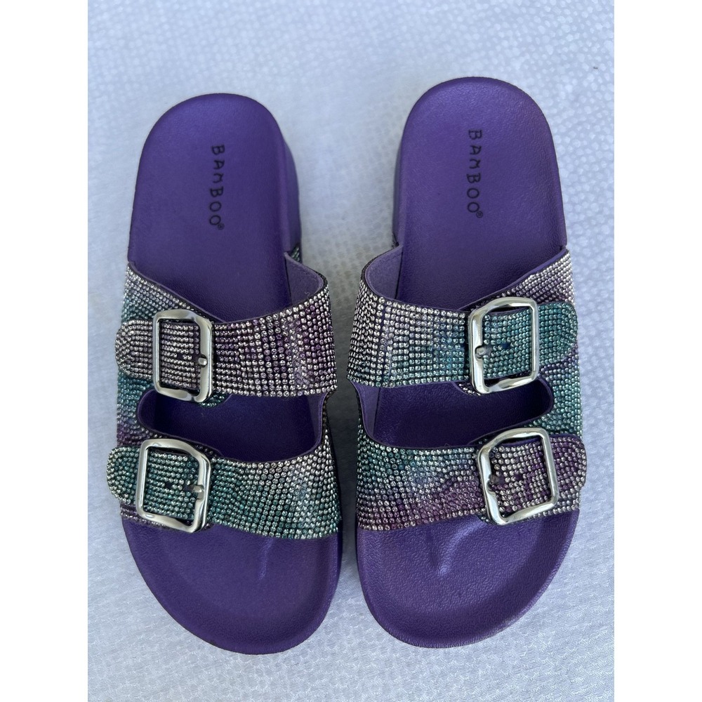 J P Orginal Luster-01 Sandals Vibrant Ombre Rhinestone Design Size EU37 US6